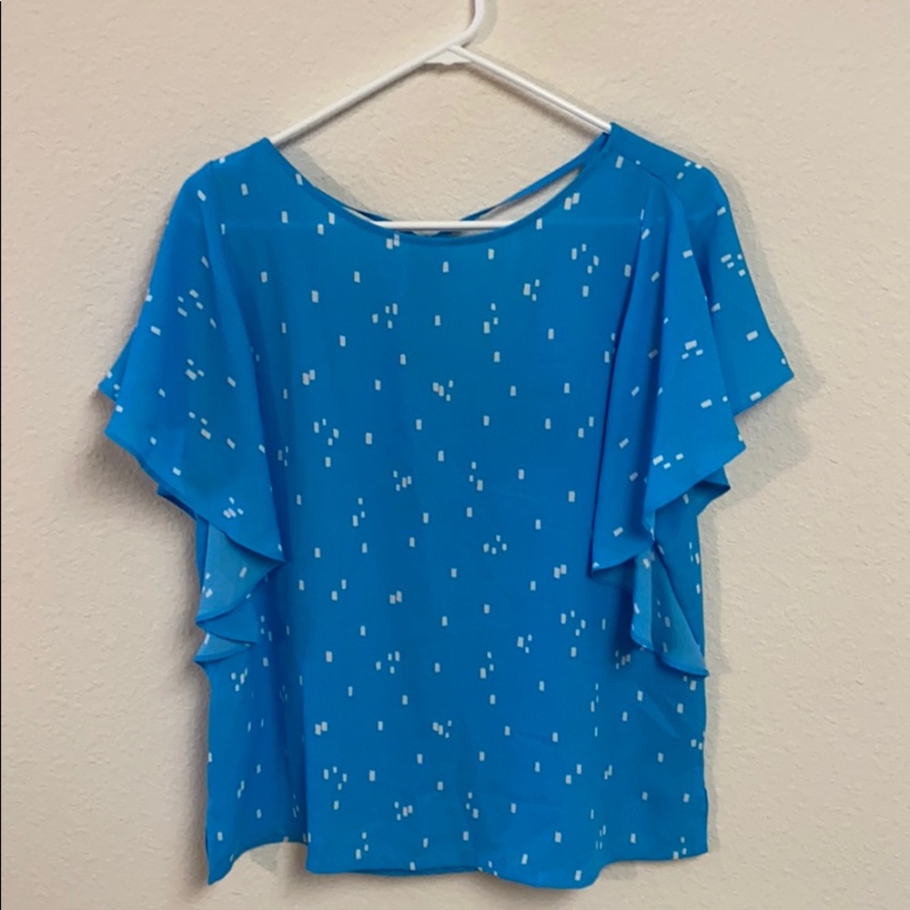 Loft blouse with ruffle detail